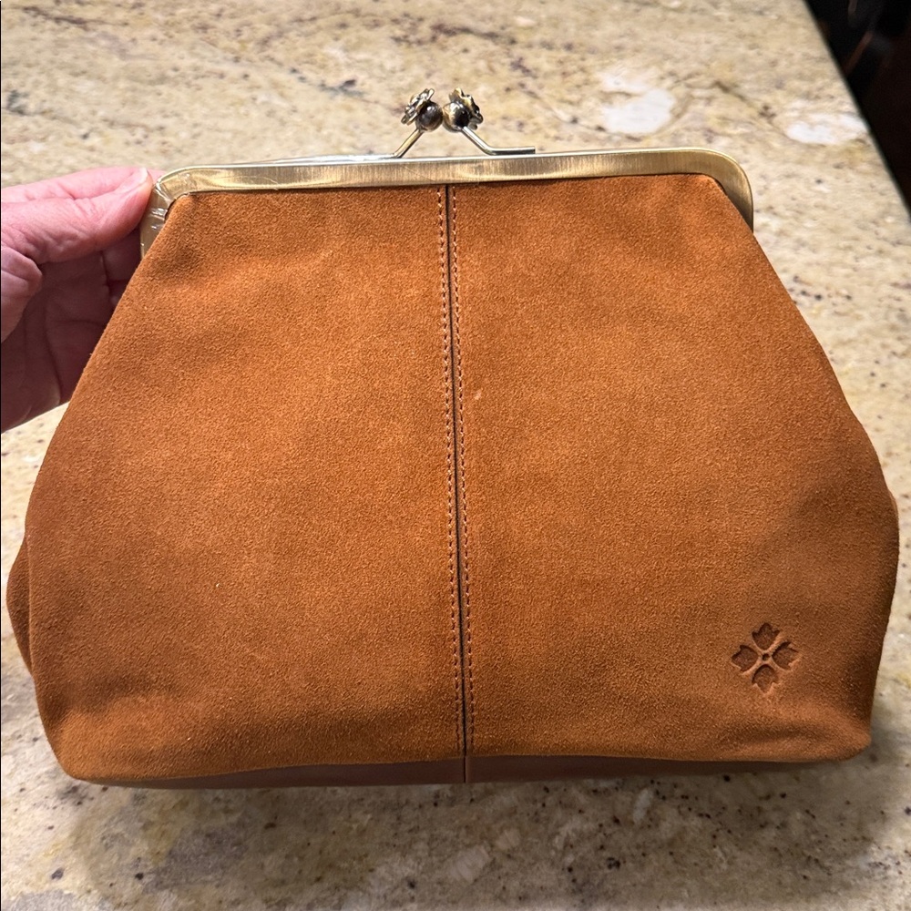Patricia Nash Caramel Brown Suede Crossbody Bag